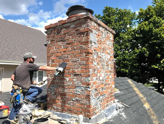 Completed chimney rebuild by Westborough Chimney Sweep in Westborough, MA