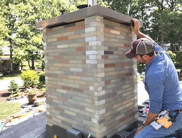 Westborough Chimney Sweep completing a modern chimney remodel in Westborough, MA