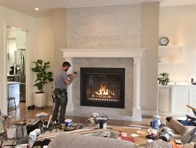 Newly installed fireplace by Westborough Chimney Sweep in Westborough, MA
